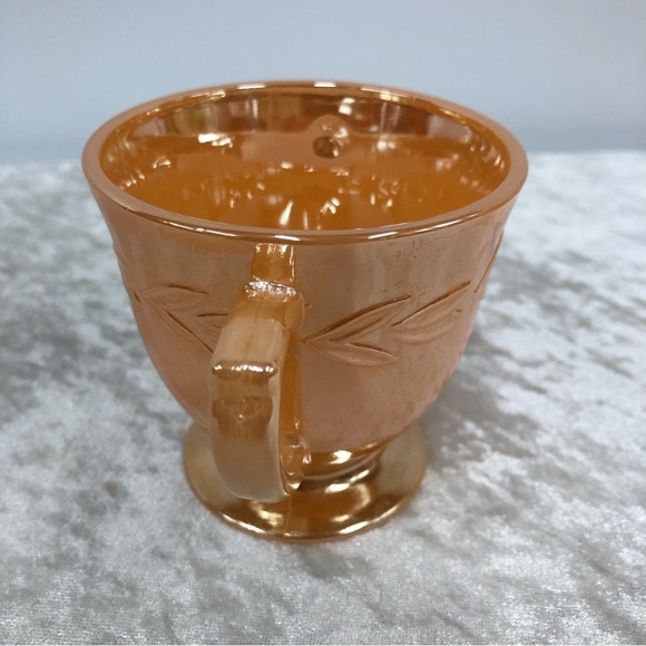 Fire King vintage peach iridescent cream sugar set FLAWED - Picture 13 of 16